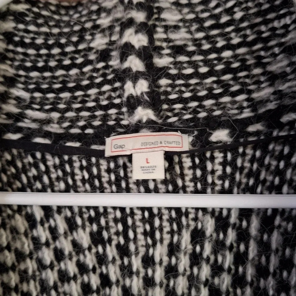 Gap Chevron Open Wool Knit Cardigan w/ Alpaca SZ Large - Picture 4 of 9